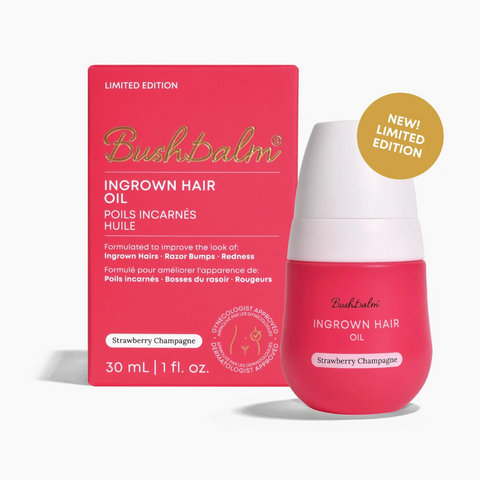 Bushbalm Strawberry Champagne Ingrown Hair Oil $25.20 reg $36 plus HST- very limited supply
