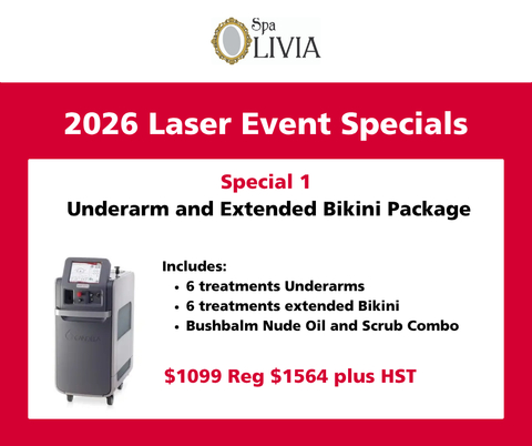 Laser Event Show Special 2026  # 1 Underarms and 4" Extended Bikini plus Bushbalm Nude oil and Scrub