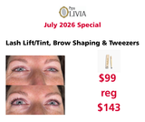 July 2026 Special- Lash lift/tint with Conditioner, Brow wax and Bushbalm Tweezers