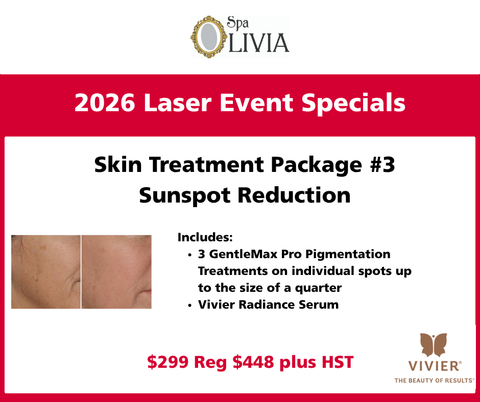 Laser event 2026  GentleMax Pro Show Special #3 - Spot Pigmentation treatments $299 reg $448 plus HST